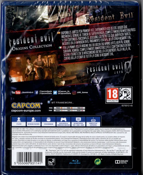 Contraportada del ejemplar escaneado de Resident Evil Origins Collection · PAL España