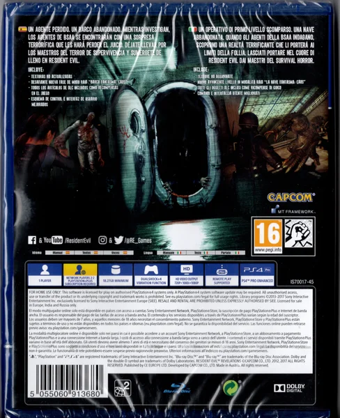 Contraportada del ejemplar escaneado de Resident Evil Revelations · PAL España
